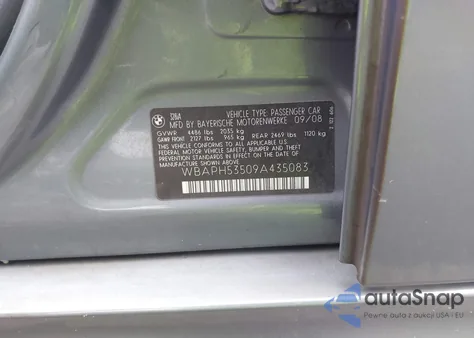 2009 BMW 328I z USA, uszkodzony, nr VIN WBAPH53509A435083